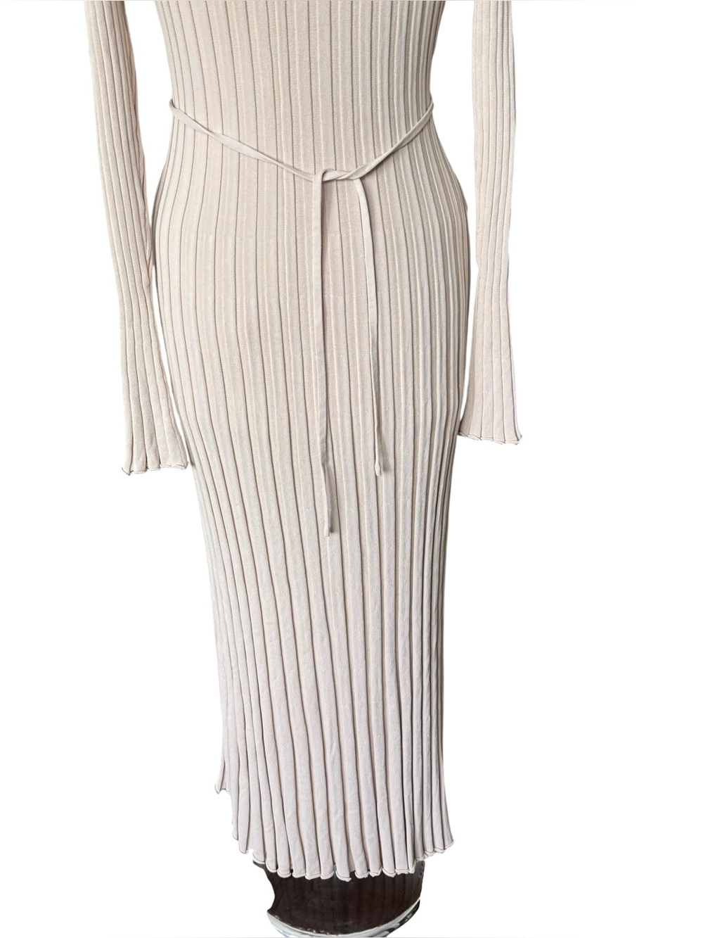 DISSH Reign Long Sleeve Stretch Ribbed Knit Midi Dress Stone Size Small NEW - Picture 5 of 13